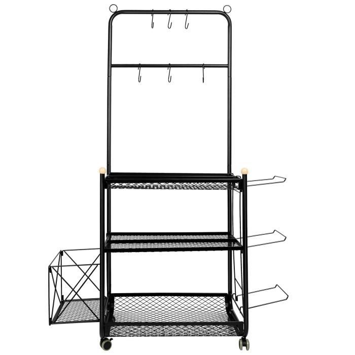 Étagère de rangement pour équipement de sport HUOLE - Structure métallique 94.5*38*149cm - Noir