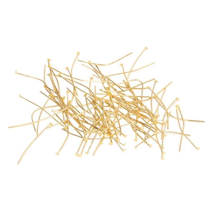 100 épingles à Tête En Acier Inoxydable 0.6mm - Pour Fabrication Bijoux DIY - Argent Et Or