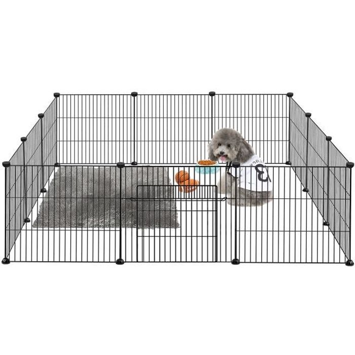 Comparer les prix de LILIIN Enclos Extérieur pour Lapin Lot de 12 enclos, DIY enclos avec Porte pour petits animaux, 142x72x72cm