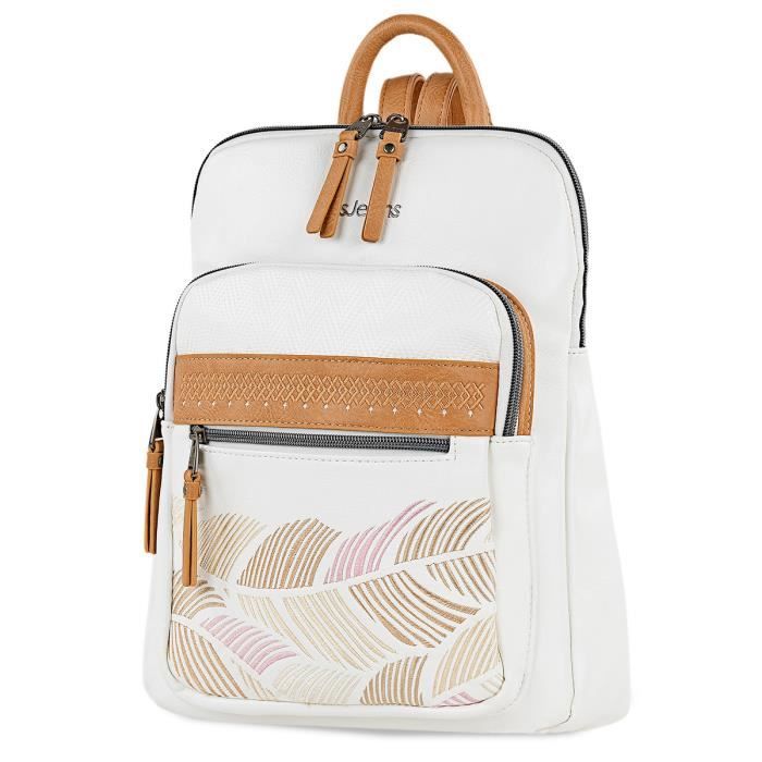 Sac à dos - Lois - 310723 - Cuir écologique - Élégant - Blanc Sac à dos - Lois - 310723 - Cuir écologique - Élégant - Blanc