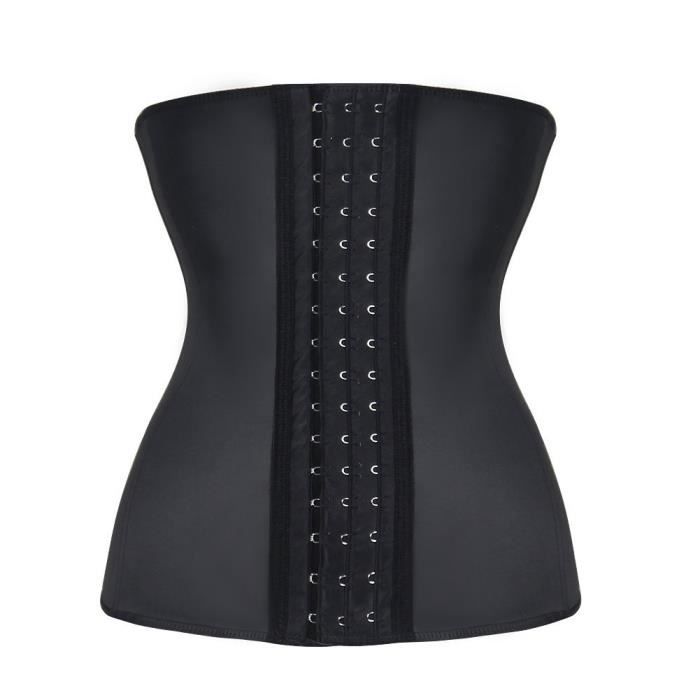 Femme Corset serré taille en Latex Ventre Ceinture Abdo Noir Waist Training  Waist Cincher XS-6XL Noir - Cdiscount Prêt-à-Porter