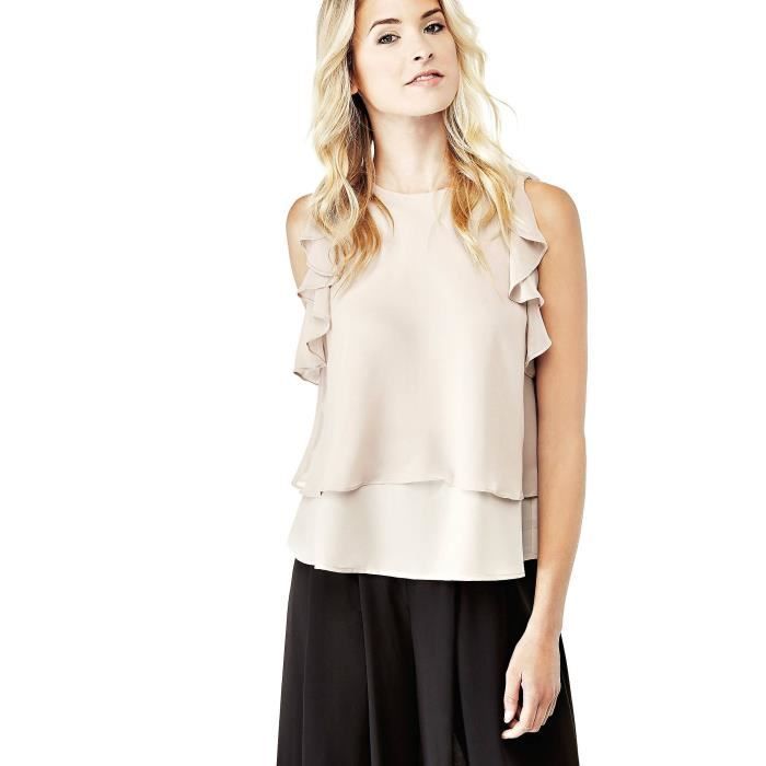 Joli Top à Bretelles Avec Multi-Volants Gris Et Blanc - Marque HIGH USE - Taille 38 - Neuf Avec Étiquettes