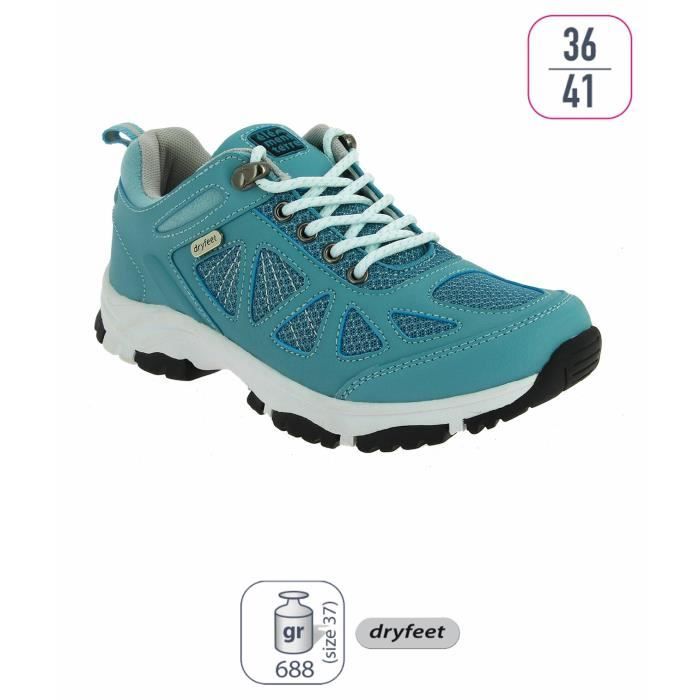 chaussures de marche de randonnée tige basse femme élémenterre sanbona - turquoise - 37