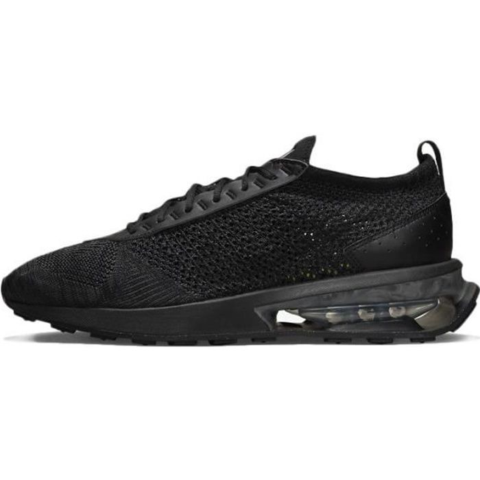 Basket Nike AIR MAX FLYKNIT RACER Noir Cuir Lacets Noir
