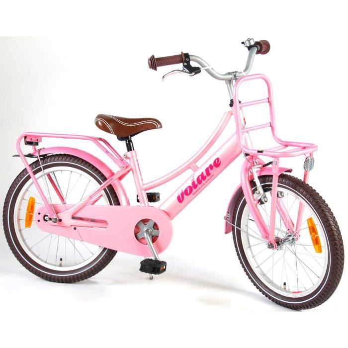 Velo Enfant Fille 18 Pouces Excellent Frein Avant Sur Le Guidon Et Le Frein Arriere A Retropedalage Rose 95 Assemble Prix Pas Cher Cdiscount
