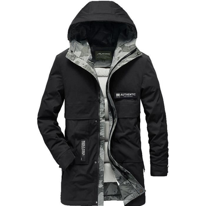 Doudoune Légère Homme à Capuche - Veste Hiver Chaude, Coupe Unie, Coupe-vent, Pour Randonnée Et Ville