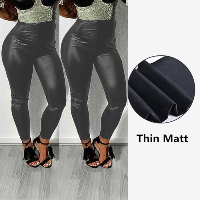 Leggings en cuir pour femme PANTALON Grande taille Blanc Taille haute Blanc Cdiscount Pret a Porter