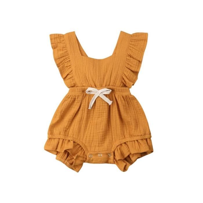 Jumpsuit B b Fille Et sans Manches Chic Volant en Coton