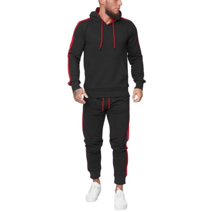 Ensemble de survêtement homme noir Survêt 1571 Manches longues