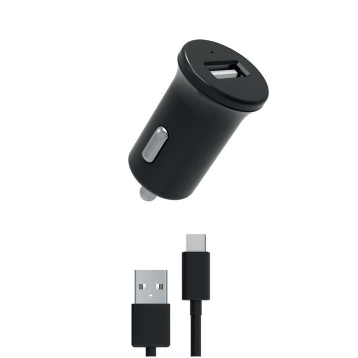MYWAY PACK CHARGEUR VOITURE 12W + USB-A USB-C NOIR