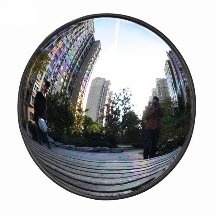 Neufu Miroir Convexe D Exterieur Noir En Plastique 30 Cm Cdiscount Maison