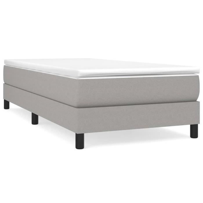 Cadre de lit tapissier - OMABETA - Gris clair - 90x200 cm - Meubles haut de gamme