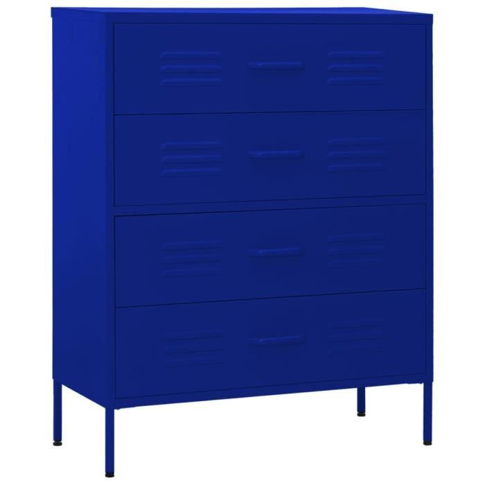 Commode - SALALIS - SP119003 - Acier - Bleu marine - 80x35x1015 cm