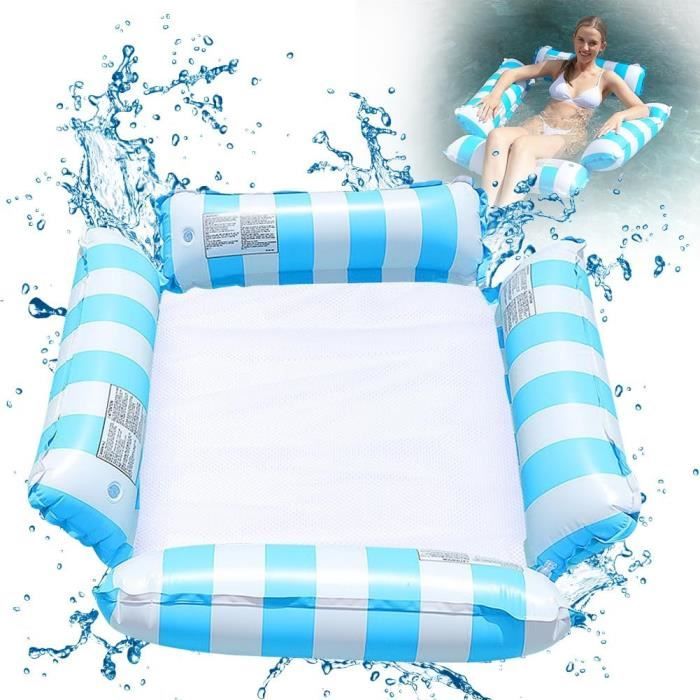 Lot de 2 Hamac pour Piscine, Matelas Gonflable Piscine, 4 en 1