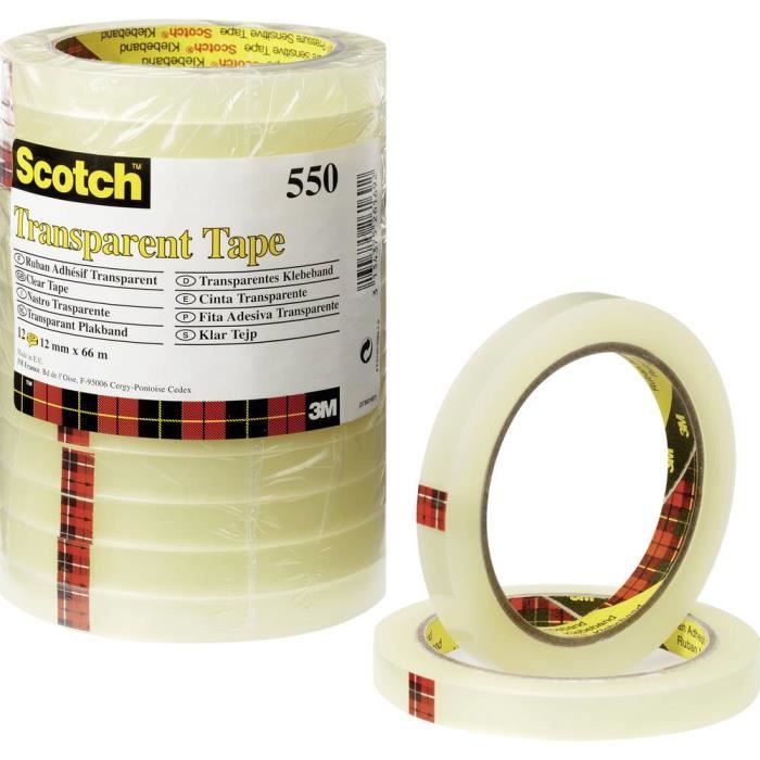 Scotch - Ruban adhésif transparent - PVC - 50 mm x 66 m