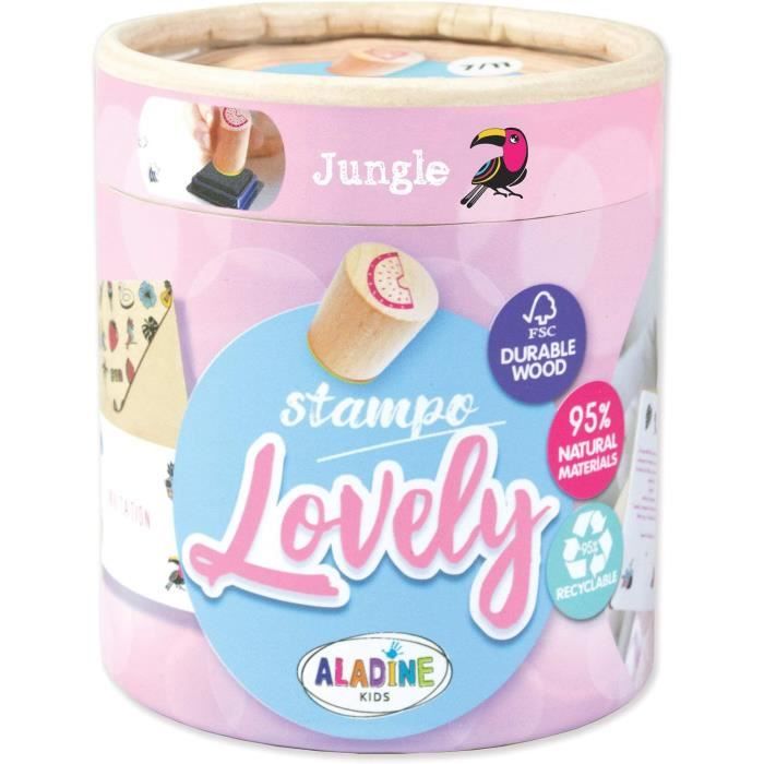 Aladine - 85181 Tampons Kawaii Tampon Encreur Noir - Stampo Funny - Kawaii Japon Manga - 2 à 5 cm