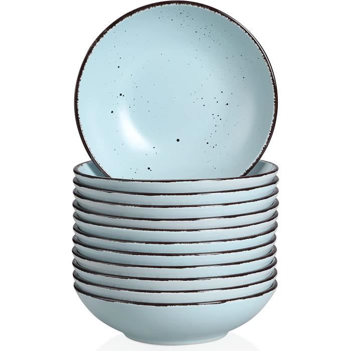 Assiettes Creuses En Céramique Vancasso BUBBLE - Set De 4, 950 Ml, Design Organique, Résistantes