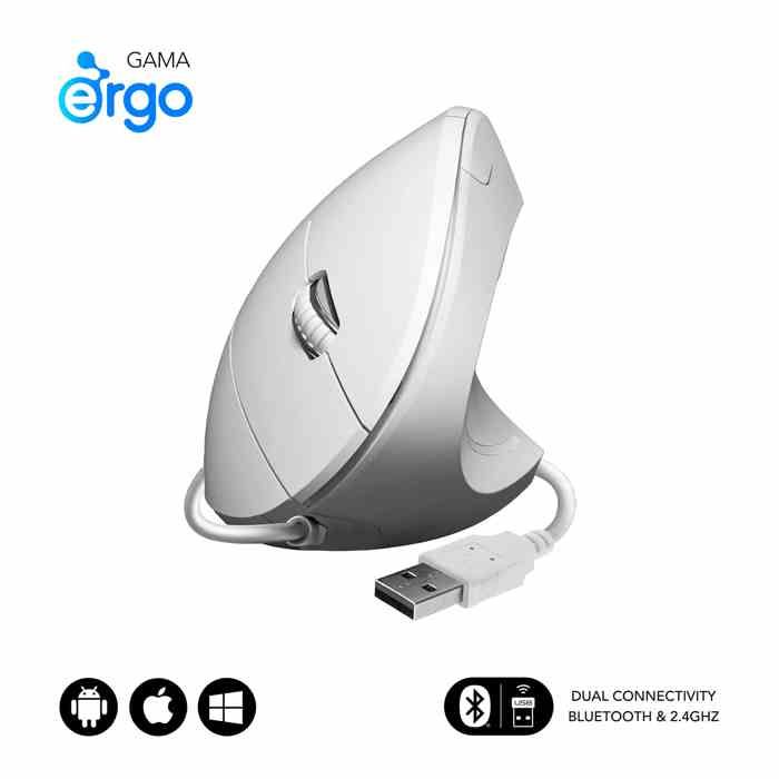 Subblim Souris Ergonomique Optique SUBMO-EDGVU02 Blanche (1 unité)