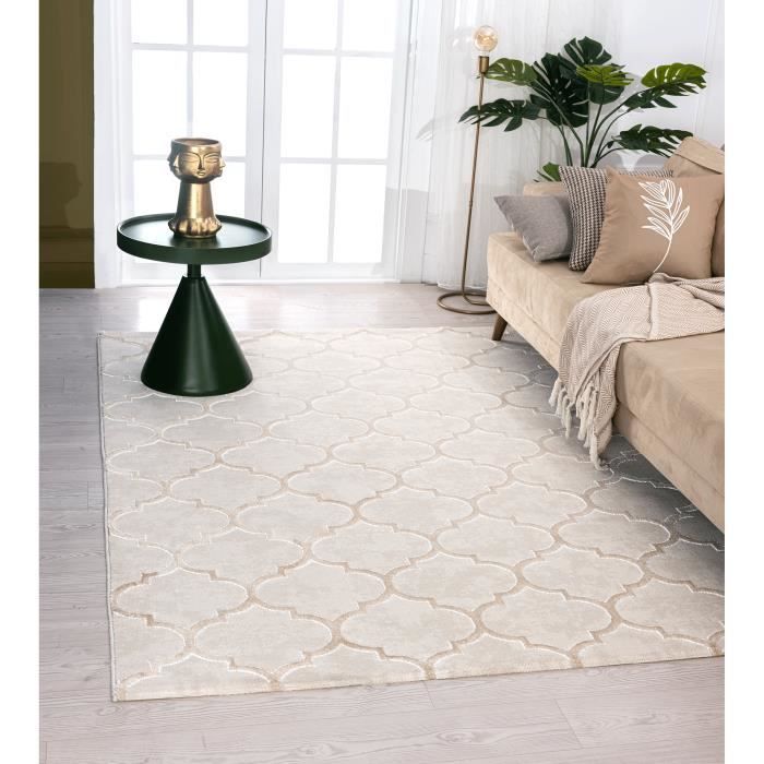 Carpet Studio Utah Tapis de Salon, Ultra Doux, 190x190cm, Crème, Tapis  Chambre à Poils Longs