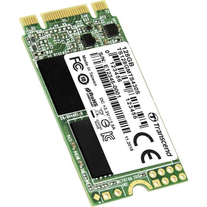 Disque SSD interne – TRANSCEND – MTS430S 128 Go – 3D NAND Technology – S.M.A.R.T.