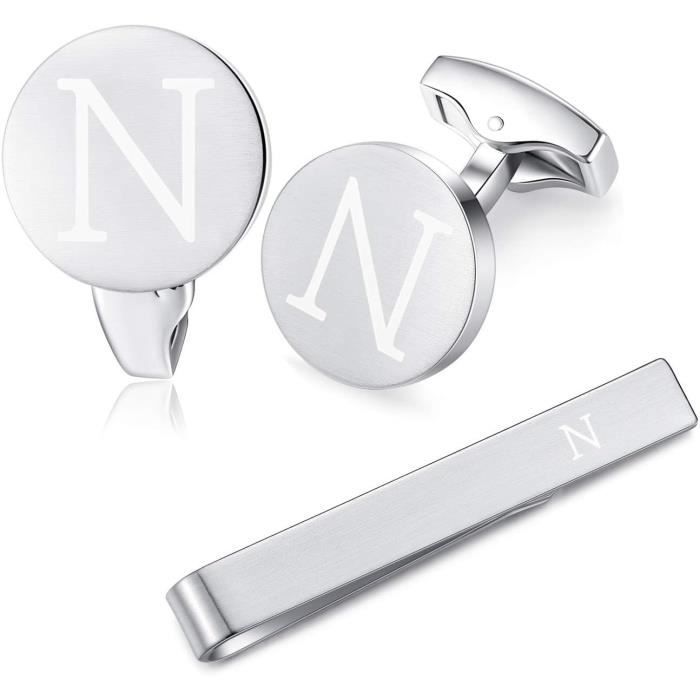 Boutons De Manchette En Argent Rhodié - Lettre A - 2 Pièces - Neuf Avec étiquettes