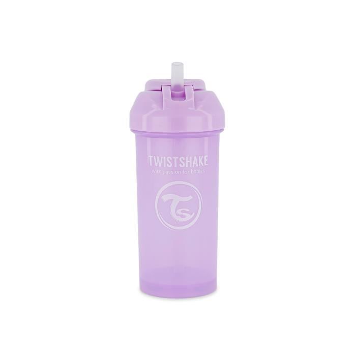 Twistshake Tasse à bec avec paille - Bébé - 360 ml - Biberon étanche - Tasse à bec sans BPA - Entraînement - Enfants -6m+ - Violet