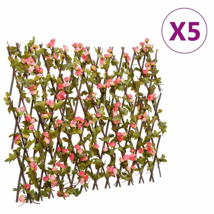 vidaXL Treillis de lierre artificiel extensible 5 pcs 180x60 cm