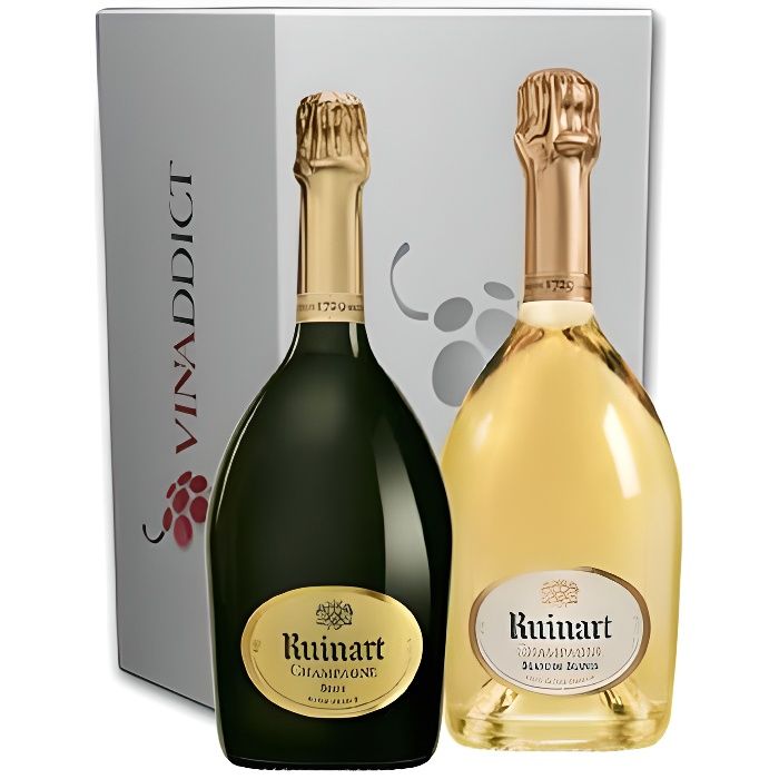 Coffret Vinaddict Champagnes Ruinart R De Ruinart Ruinart Blanc De Blancs La Cave Cdiscount