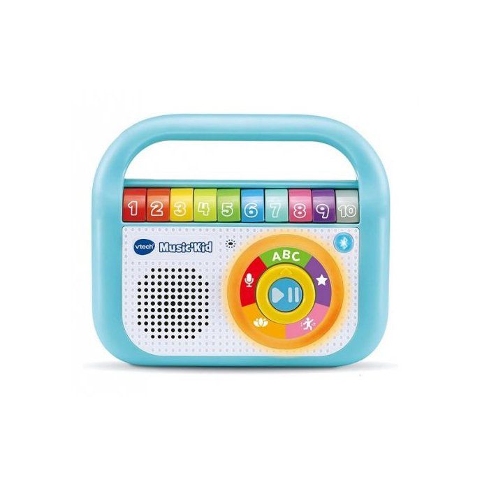 Baladeur Musical Vtech Music Kid Bleu 40 chansons version FR - Enceinte lumineuse - Bebe Enfant 2/6 ans - Set