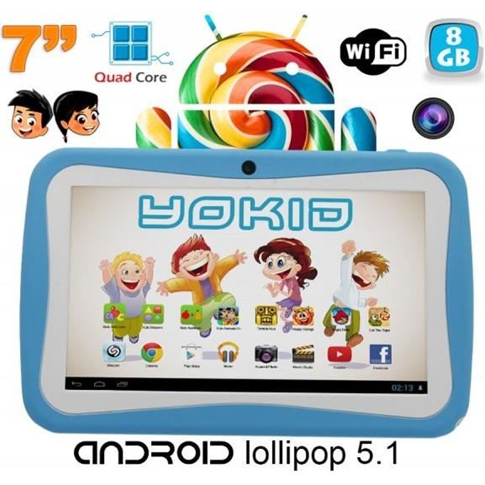 Tablette YOKID 7 pouces Android Lollipop Bleu