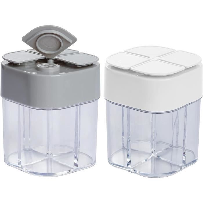 Lot De 12 Salières Et Poivrières Transparentes Avec Couvercle - Idéal Cuisine Et Camping