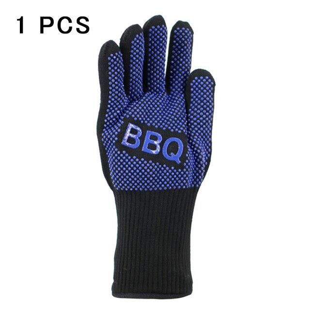 BRISA VW Collection Gants Barbecue Volkswagen T1 Bus - Gants Résistants Chaleur Gris Bleu