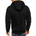 Sweatshirt à Capuche Hoodies Homme Manches Longues Style décontracté Basique Sweat Sport Fitness Noir-1