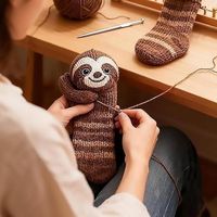 Chaussettes 3D Tricotées Motifs Animaux - Chaussettes Fantaisie Faites Main En Coton - Taille Unique Pour Adultes