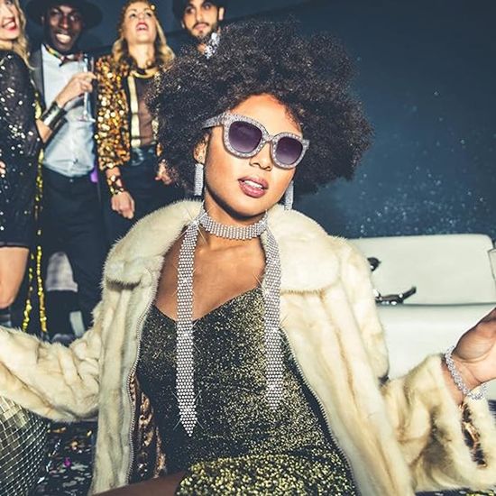 Accessoires Disco Années 70 - Lot De 2 Pièces : écharpe à Paillettes Argentée + Lunettes Rétro - Pour Fête, Carnaval, Soirée à Thème - 7