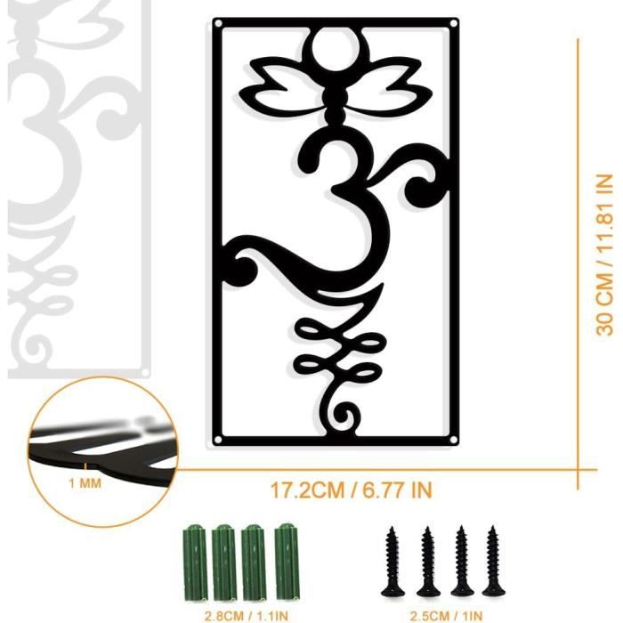 Décoration murale en métal avec chat noir et lune, décoration murale en métal, chat noir, lune et chat noir, décoration murale en forme de silhouette pour fenêtres, portes, cheminées(Noir