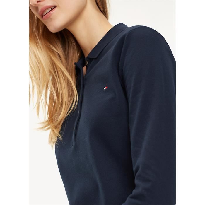 Polo manche longue tommy hilfiger femme sale