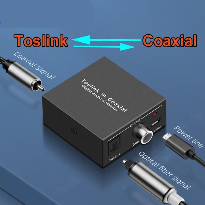 Câble optique SPDIF - Câble optique SPDIF, Coaxial numérique vers