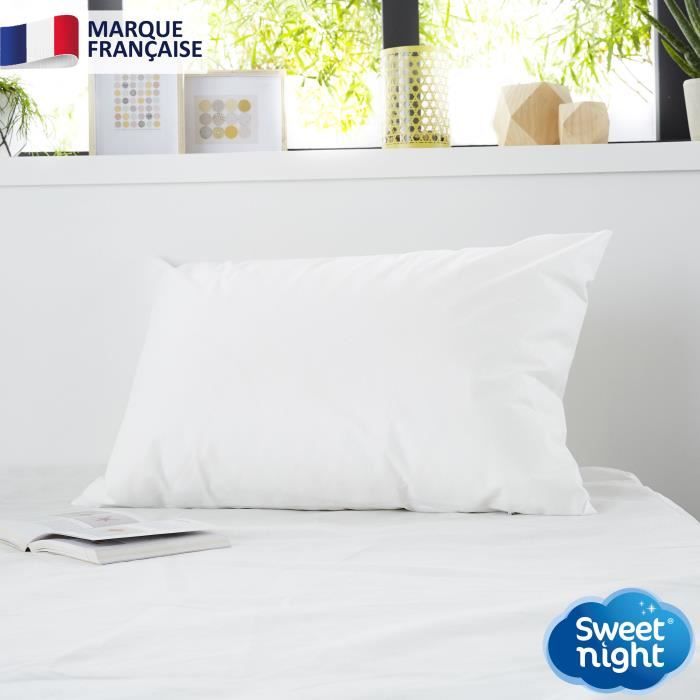 SWEET NIGHT Protège-Oreiller 50x70 Cm - Imperméable, Anti-Acariens, Molleton 100% Coton Respirant