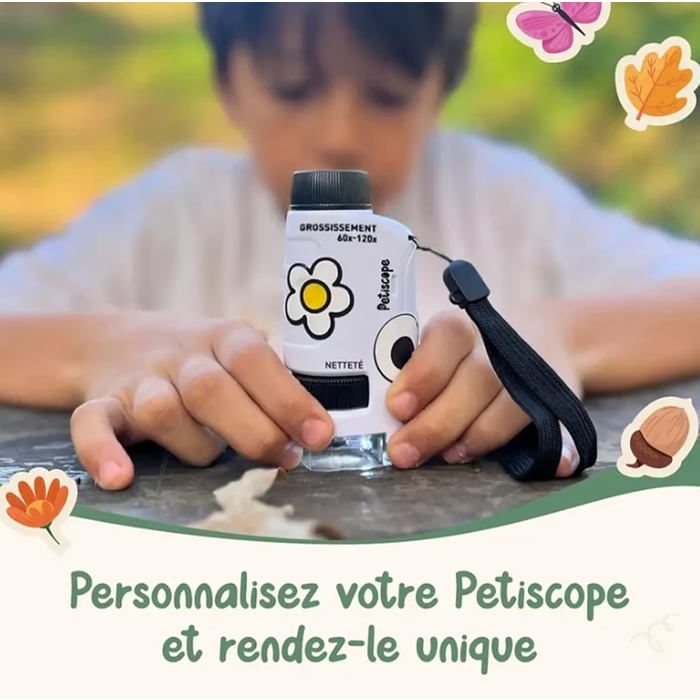 Petiscope Portable Pour Enfants – Mini Microscope 60x-120x, LED, Molette Antidérapante – Exploration Scientifique – Bleu