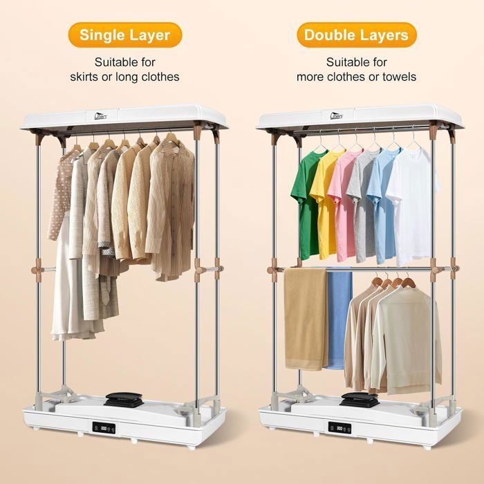 Sèche-linge électrique Portable,UTEN 1500W Séchoir À Air Chaud Armoire