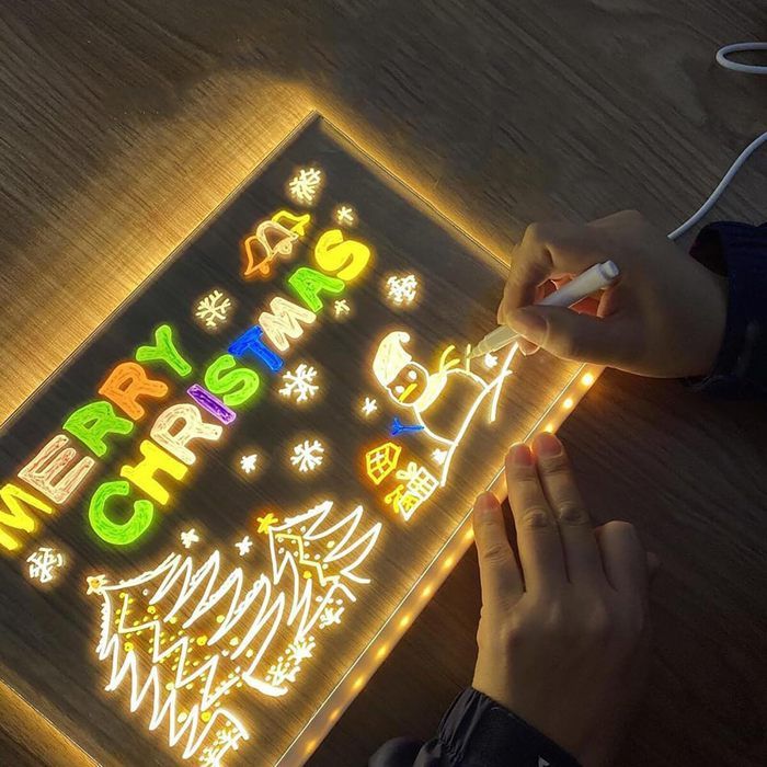 Tableau LED Coloré En Acrylique 200x200mm Ou 300x200mm - 7 Stylos Inclus, Idéal Enfants Et Adultes