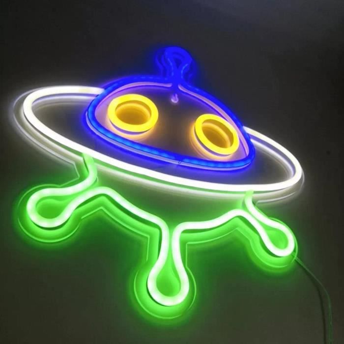 Panneau LED Néon « Donut Spatial Chat » - Décoration Murale, Lumière D'ambiance Réglable, USB, Facile à Poser