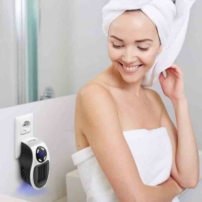 Chauffage Enfichable 500W, Mini Chauffe-Air Électrique Socket, Chauffage D'espace Mural Avec Télécommande, (le Produit Ne Contient Pas De Batterie) | Leroy Merlin