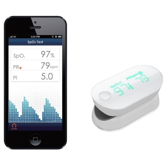 IHEALTH PO3M Oxymètre de pouls connecté - Bluetooth 4.0 BLE - Cdiscount  Santé - Mieux vivre