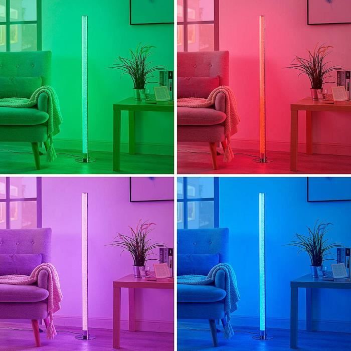 Lampadaire en rotin à intensité variable avec télécommande et ampoule