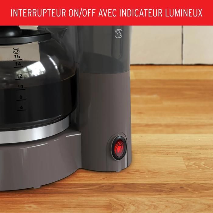 BRANDT CAF125C Cafetière Électrique Crème - 1,25L Pour 10 Tasses, Maintien Au Chaud 40 Min, Puissance 870W