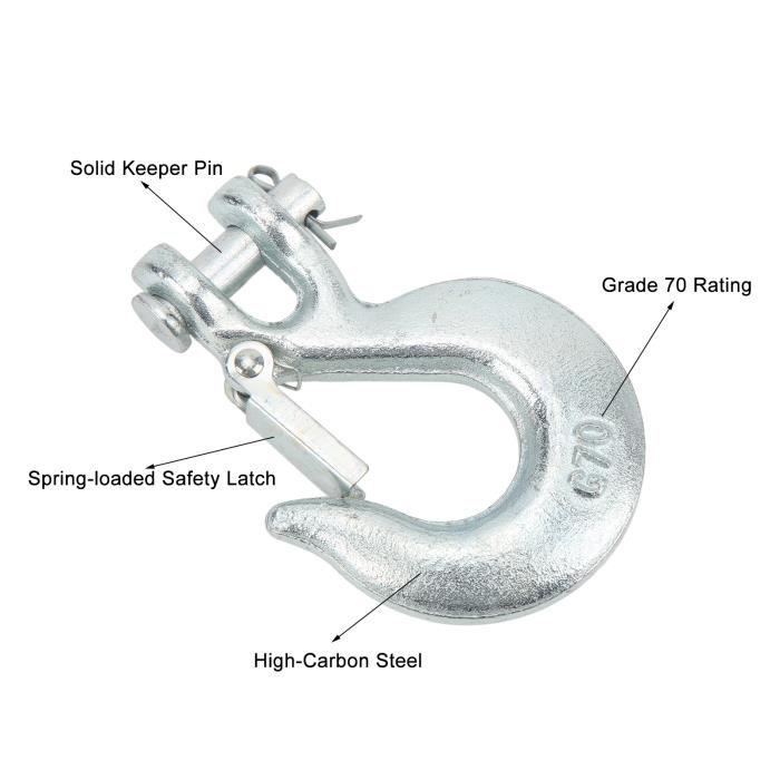 Sangle avec crochet pour treuil et voiture remorquage corde heavy duty route récupération traction (Couleur aléatoire