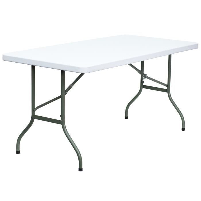 Table pliante blanche de 12 places transportable en PEHD
