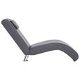 EUR-4592Chaise longue Méridienne Haute qualité & Confort - Chaise de Relaxation Fauteuil de massage Relax Massant avec oreiller Gris-3